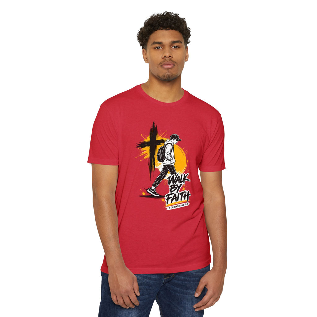 Walk By Faith Christian T-Shirt — Faith Cross Graphic Tee