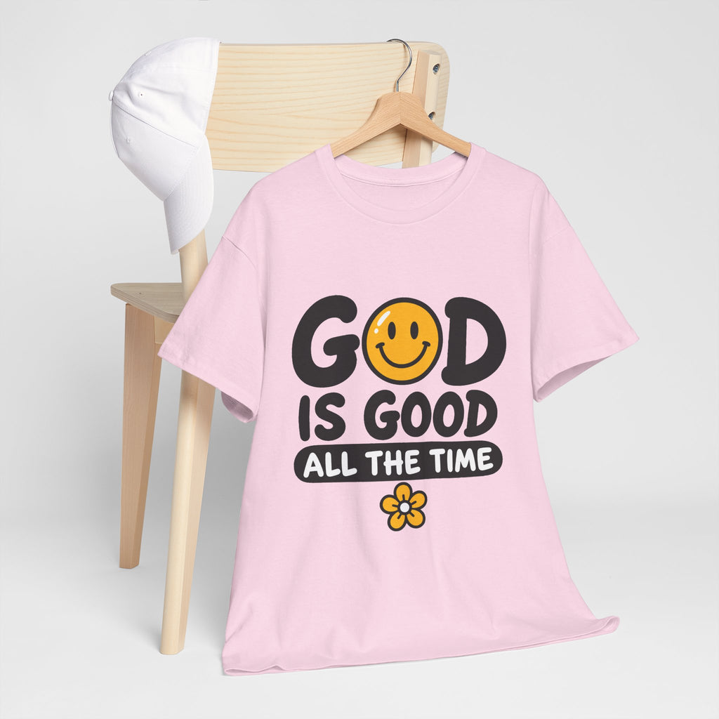 God Is Good All The Time T-Shirt — Christian Smile Face Faith Tee