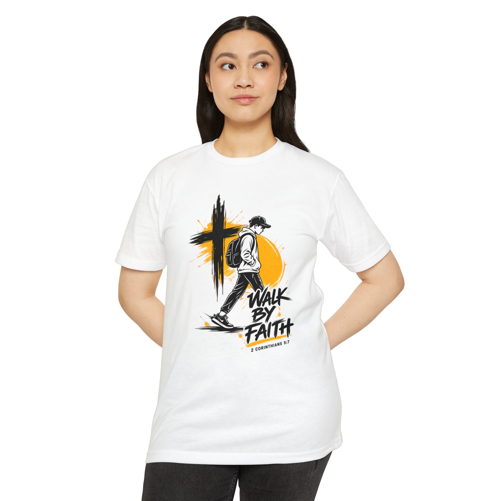 Walk By Faith Christian T-Shirt — Faith Cross Graphic Tee