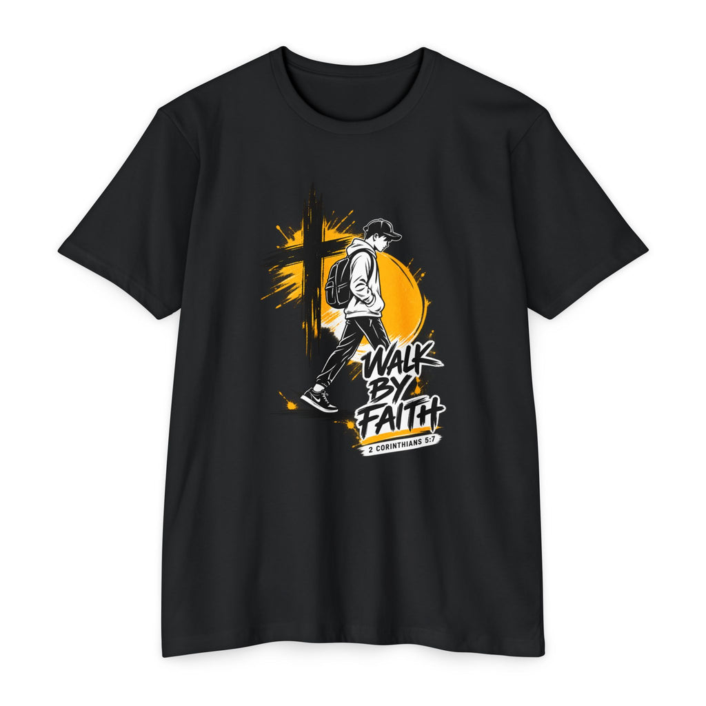 Walk By Faith Christian T-Shirt — Faith Cross Graphic Tee
