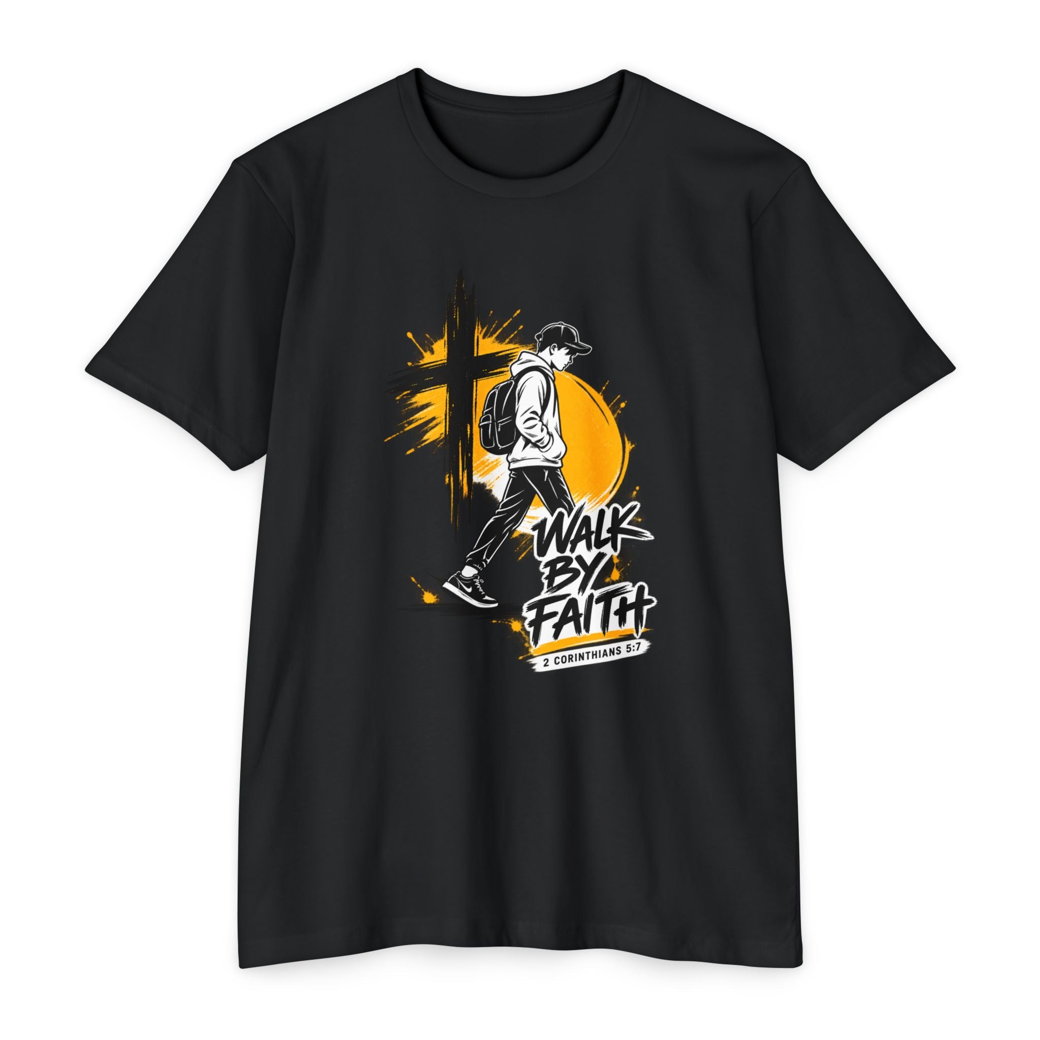 Walk By Faith Christian T-Shirt — Faith Cross Graphic Tee