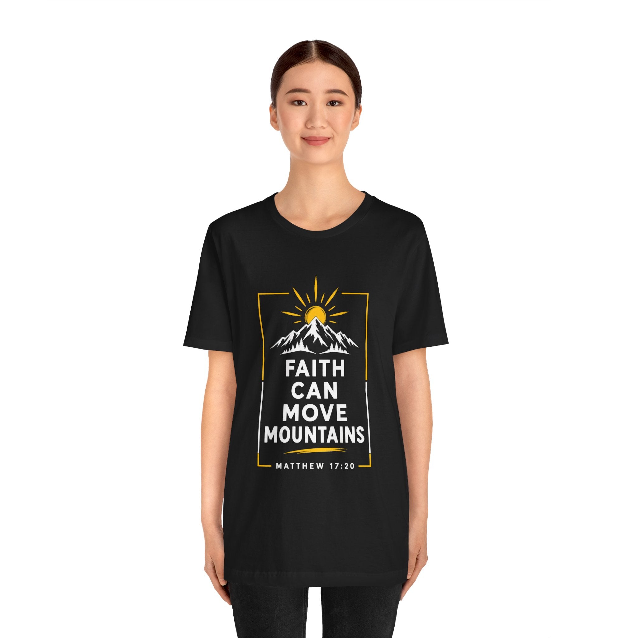 Faith Can Move Mountains T‑Shirt — Matthew 17:20 Inspirational Christian Tee